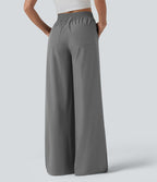 Pantalon large taille haute avec poches