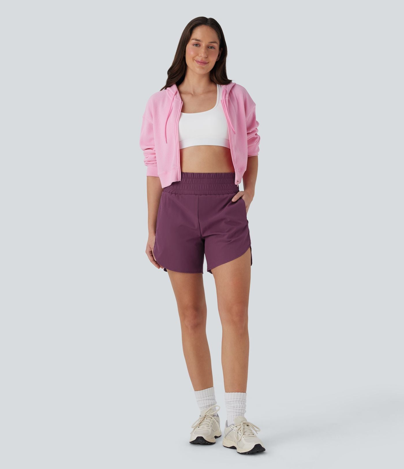 Short de course 2-en-1 Breezeful™ taille haute, poches multiples, ourlet arrondi, séchage rapide 12,5 cm - Longueur prolongée
