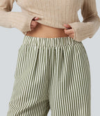 Pantalon d'intérieur ample taille haute à rayures avec poches