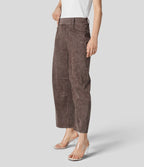 Halara Flex™ Jeans Causal Fuselés à Taille Mi-haute avec Plusieurs Poches en Tricot Extensible Coloré