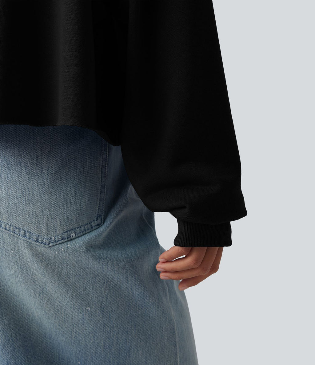 Sweat décontracté épaules dénudées manches longues