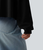 Sweat décontracté épaules dénudées manches longues
