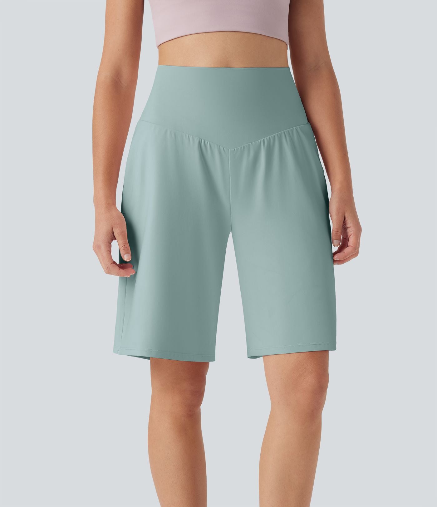 Bermuda SoftlyZero™ Airy de yoga taille haute avec poches multiples et effet frais InstantCool