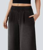 Jean jogging Halara Flex™ large évasé molleton français taille mi-haute avec poches