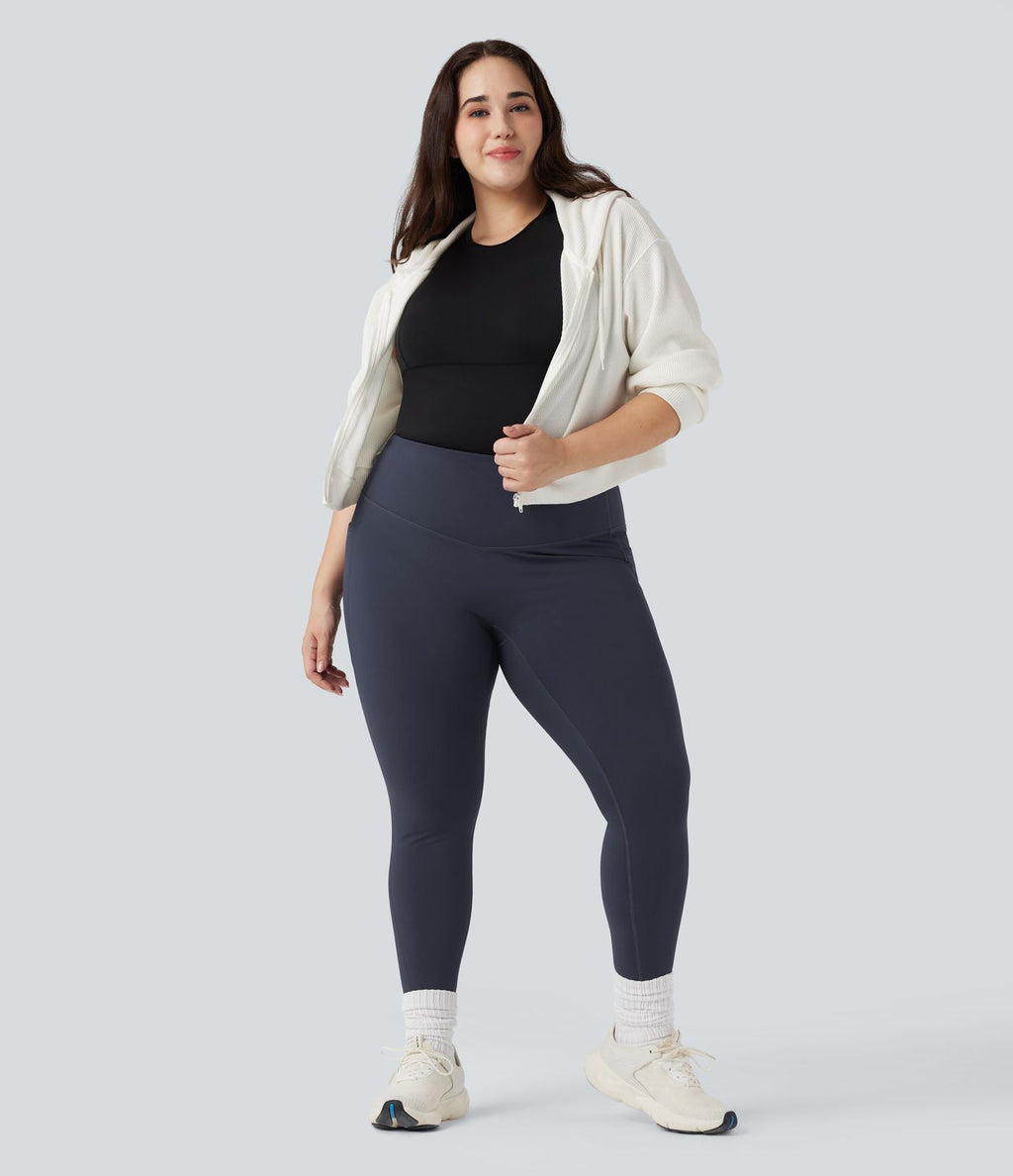 Legging d'entraînement grande taille SoftlyZero™ Plush Thermal taille haute gainant avec poches