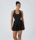 Robe de tennis mini SoftlyZero™ Airy dos nu avec bretelles croisées découpées et poches à effet frais InstantCool
