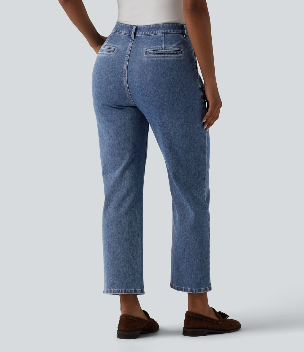 Halara Flex™ Jean droit casual 7/8 taille haute avec poches