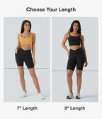 SoftlyZero™ Short cycliste de yoga croisé taille haute 23 cm avec poches - UPF50+