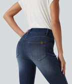 Jean skinny Halara Flex™ taille mi-haute délavé avec poches
