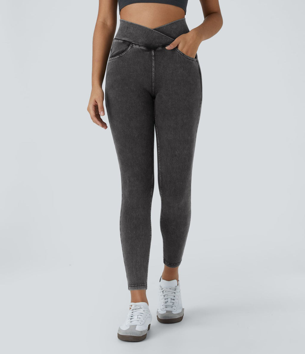 Halara Flex™ Jegging Travail Taille Haute Croisé Poches Multiples Tricot Extensible
