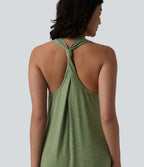 Robe longue fluide casual col U