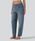Jean Barrel 7/8 Halara Flex™ casual taille basse jambes tonneau avec poches
