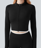 Veste yoga courte zippée col montant color block sans couture OneForm Seamless Flow