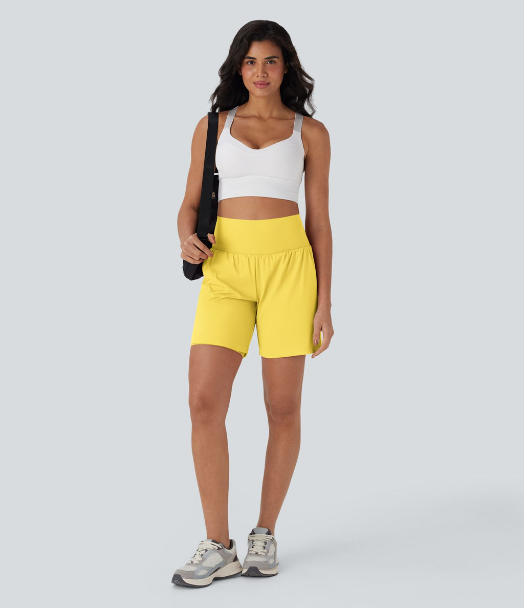 Short de yoga SoftlyZero™ Airy 2-en-1 taille très haute avec poches et effet frais InstantCool 17,5 cm