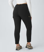 Pantalon cargo randonnée grande taille ajusté uni taille haute DayStretch avec poches zippées