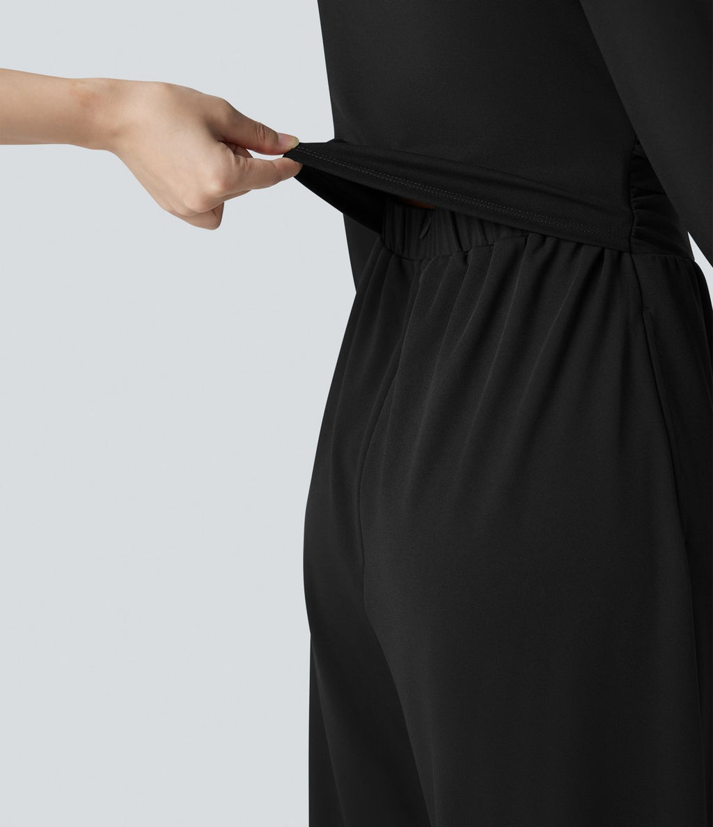 Combinaison de travail décolleté carré à manches longues avec poches - Édition Easy Peasy