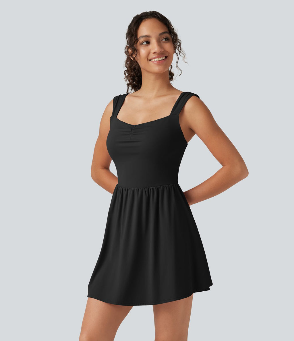 Robe-short mini SoftlyZero™ Plush à encolure cœur avec coussinets amovibles, poches et bonnets B à E, accès facile Easy Peasy