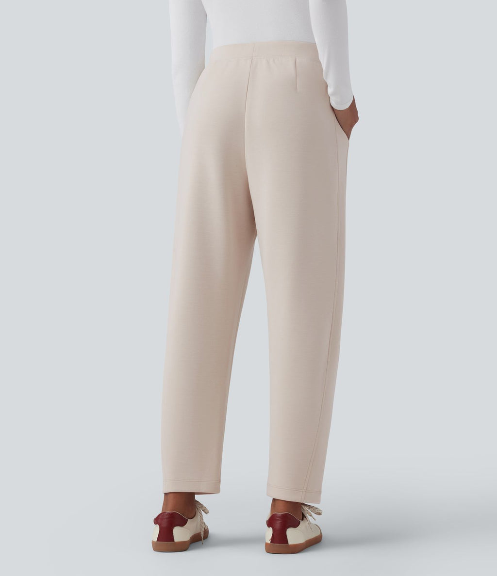 Pantalon décontracté SpacerTek™ taille haute, coupe relax large 7/8, avec poches