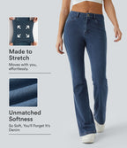 Halara Flex™ Jean Évasé Casual Taille Mi-haute Tricot Extensible Boutonnés Poches