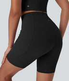Pantalon large fluide décontracté gainant taille haute avec poches