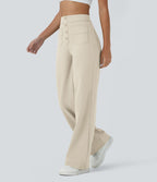 Pantalon taille haute coupe droite DayStretch avec poches