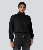 Sweat-shirt oversize SpacerTek™ col tunnel et demi-fermeture éclair