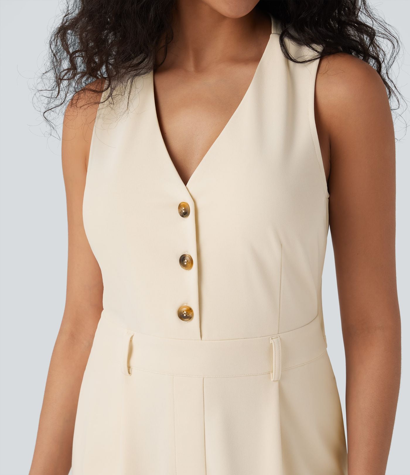 Combinaison gilet col V sans manches avec poches - Easy Peasy