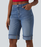 Short tailleur Halara Flex™ denim casual taille mi-haute avec poches