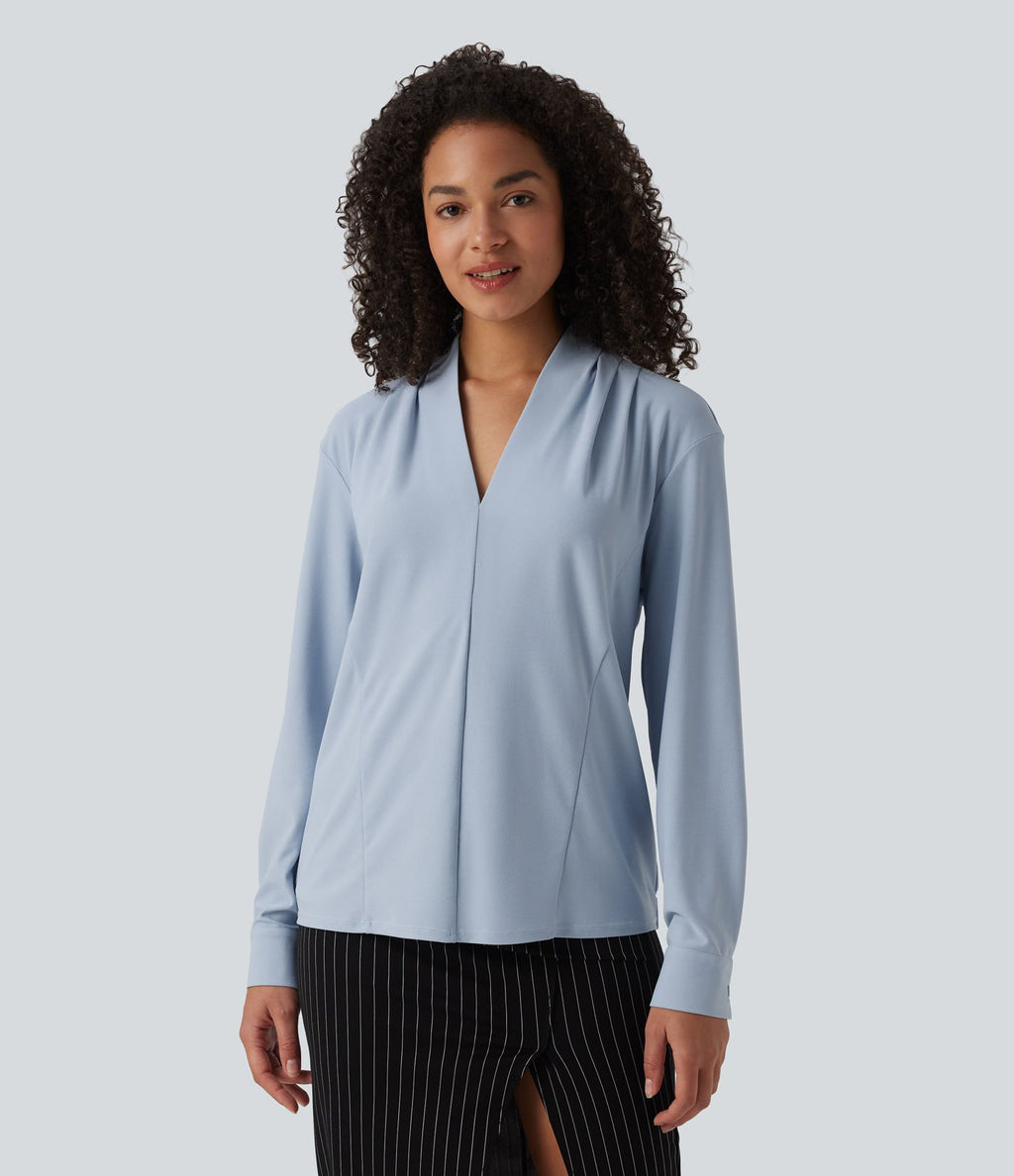 Blouse de travail col V manches longues