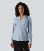 Blouse de travail col V manches longues