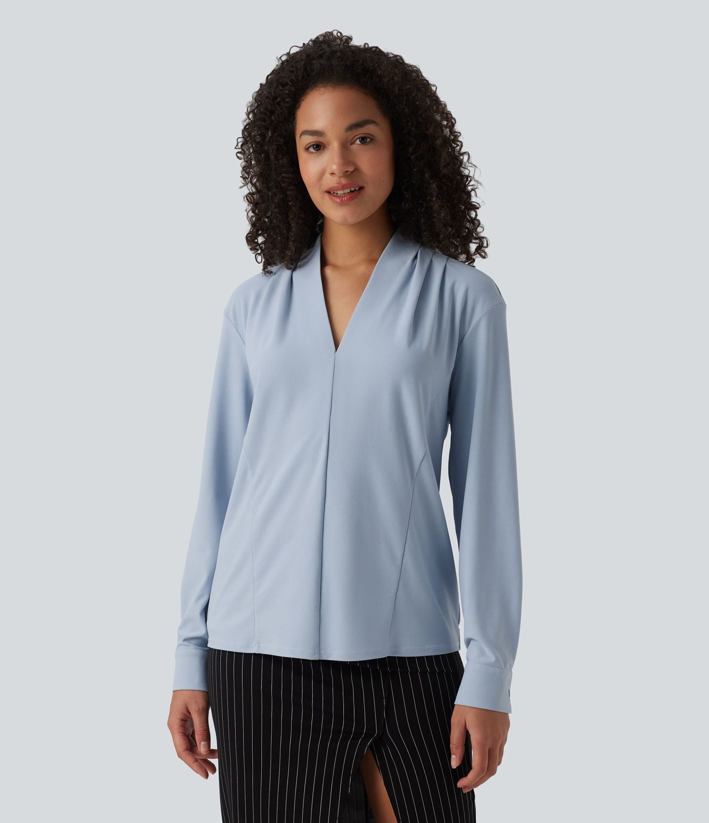 Blouse de travail col V manches longues