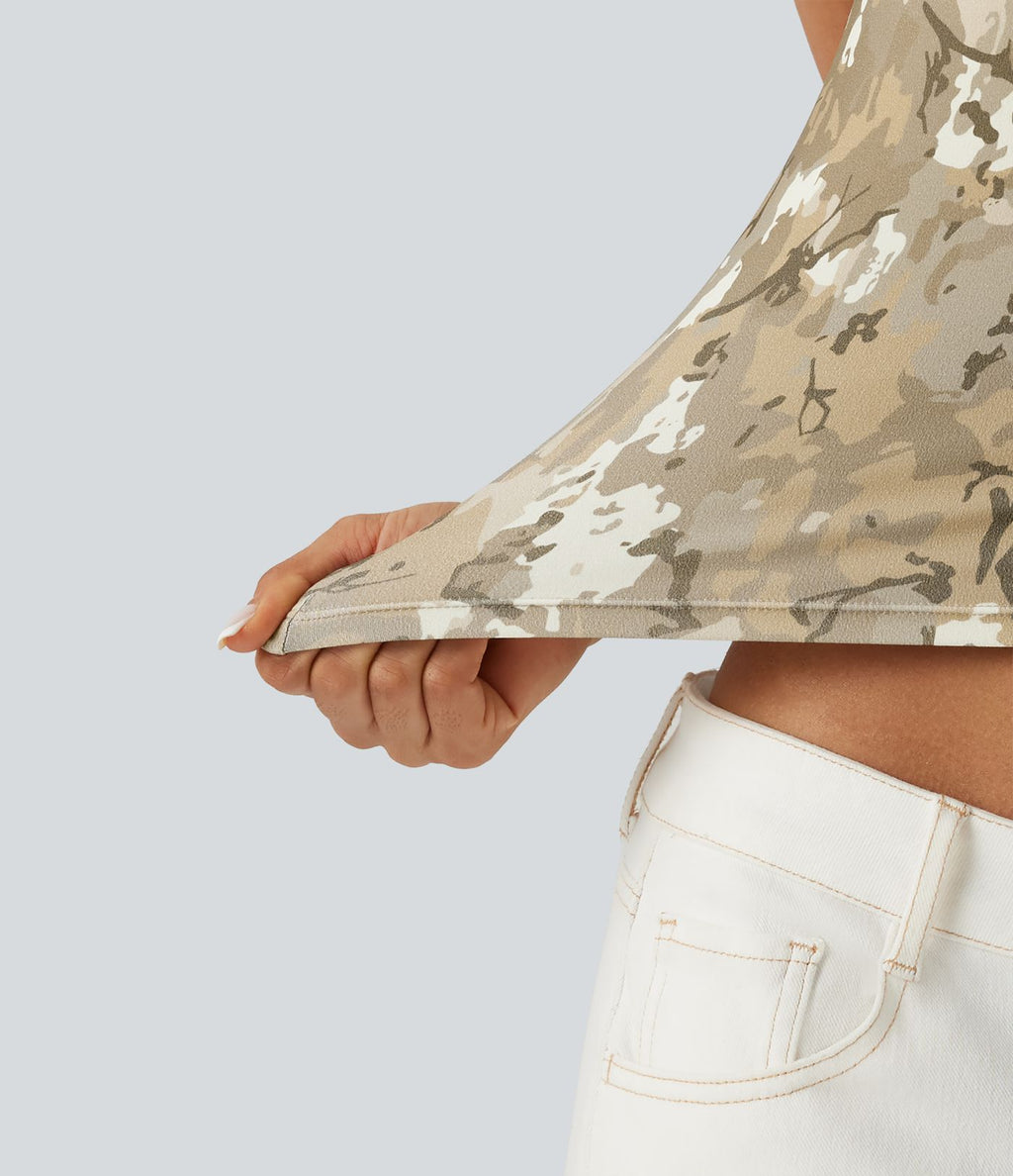 Débardeur décontracté Halara UltraSculpt™ imprimé camouflage avec soutien-gorge intégré