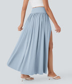 Jupe maxi fluide 2-en-1 gainante taille haute à séchage rapide Breezeful™