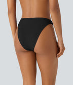 Bas de Bikini à Texture Croisée et Taille Basse