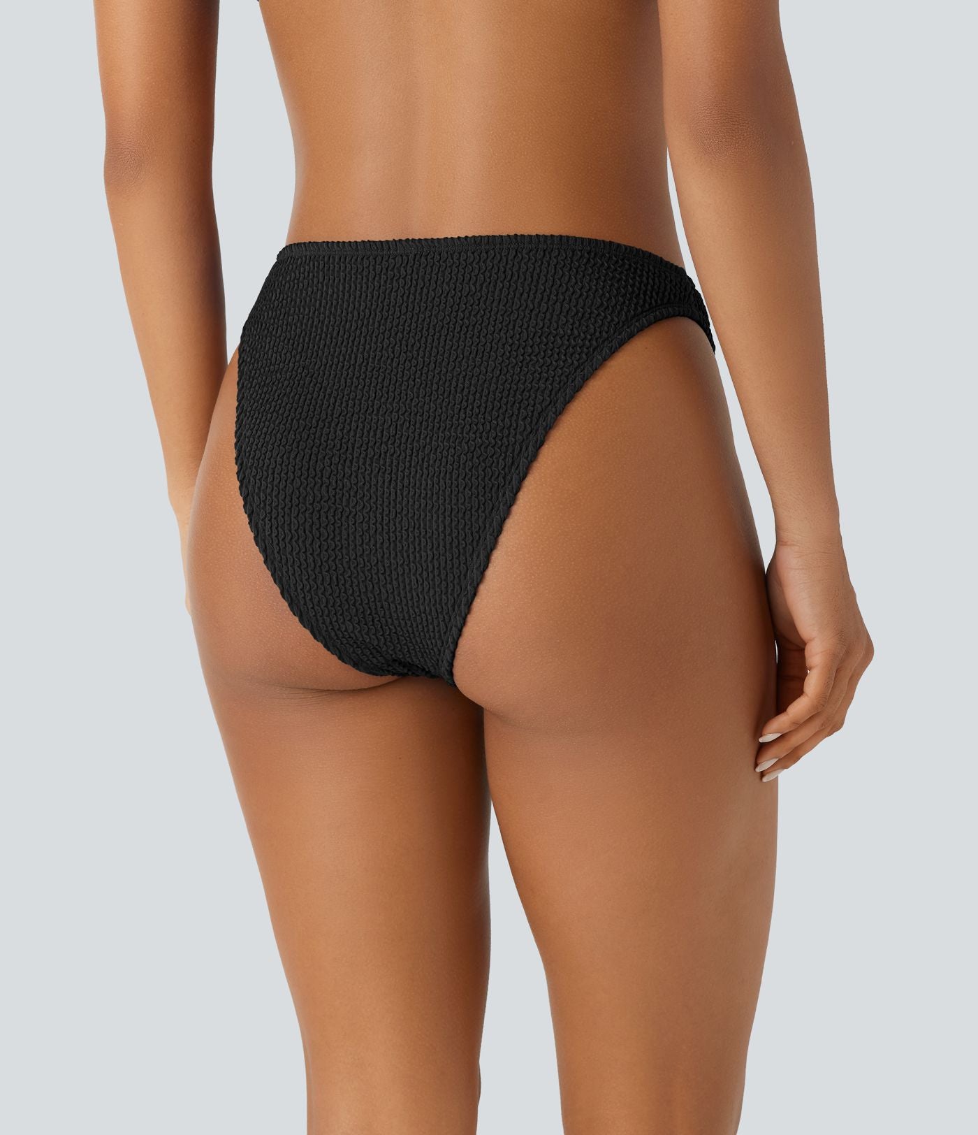 Bas de Bikini à Texture Croisée et Taille Basse