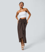 Jupe fluide de Vacances Breezeful™ Séchage Rapide Taille Haute Dos Noué Torsadé