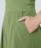 Breezeful™ Combinaison Dos Nu Poche Zippée Invisible Sur le Côté Jambe Large Séchage Rapide