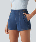 Halara Flex™ Short en denim taille haute 7,5 cm avec poches