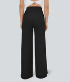 Pantalon yoga large croisé avec ourlet et poches DayStretch - Smile