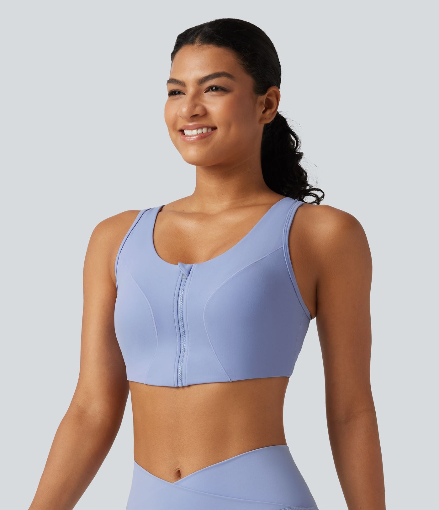 Brassière de yoga Halara UltraSculpt™ maintien moyen zippée avec coussinets amovibles
