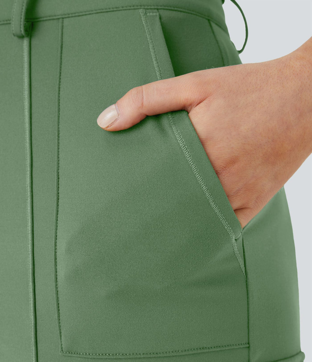 Pantalon cargo ajusté uni taille haute DayStretch avec poches zippées