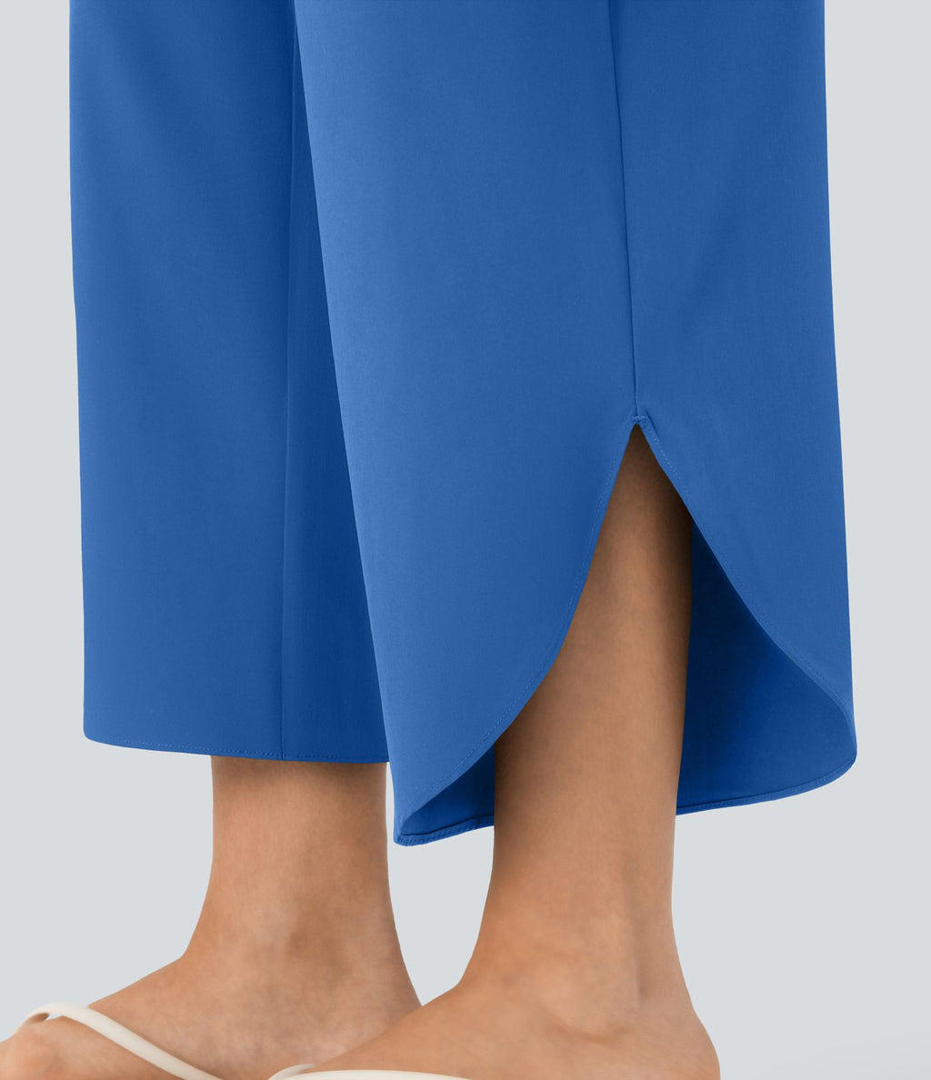 Pantalon fluide resort Breezeful™ à séchage rapide, coupe fendue et effet ventre plat