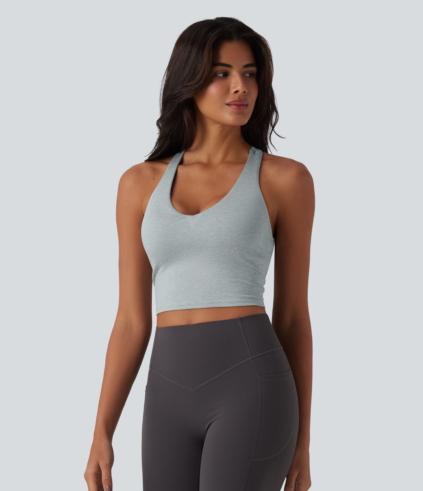 Haut de sport yoga court dos nageur