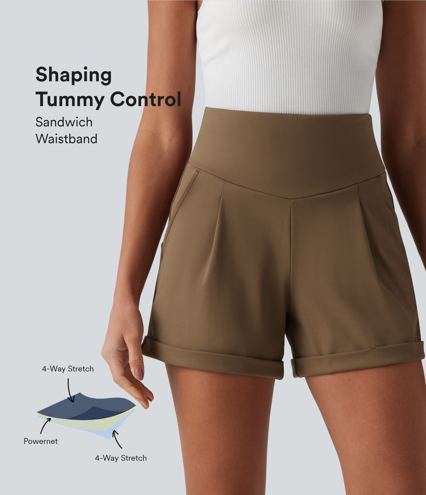 Short tailleur DayStretch gainant taille haute 10 cm avec poches