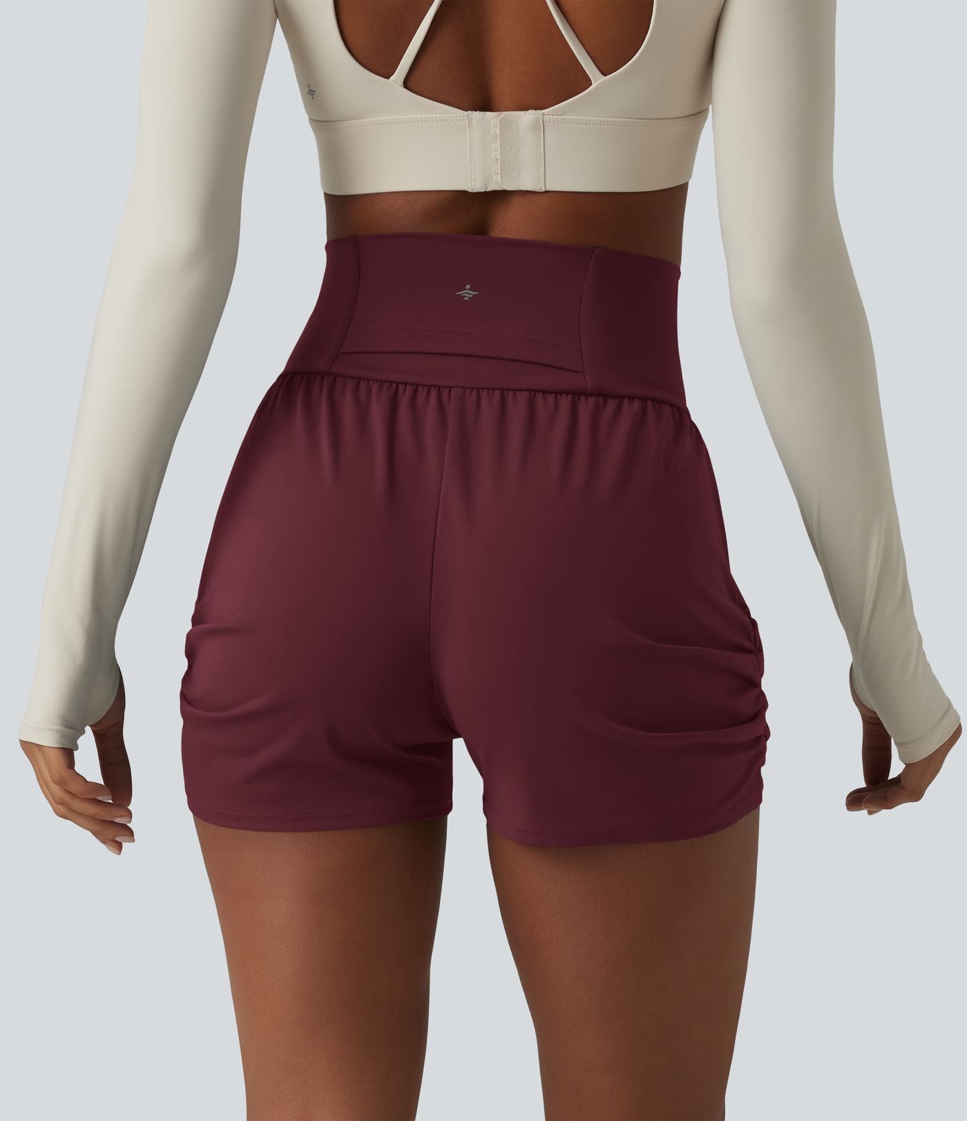 Short de yoga SoftlyZero™ Airy taille haute froncé effet frais InstantCool 7,5 cm avec poches