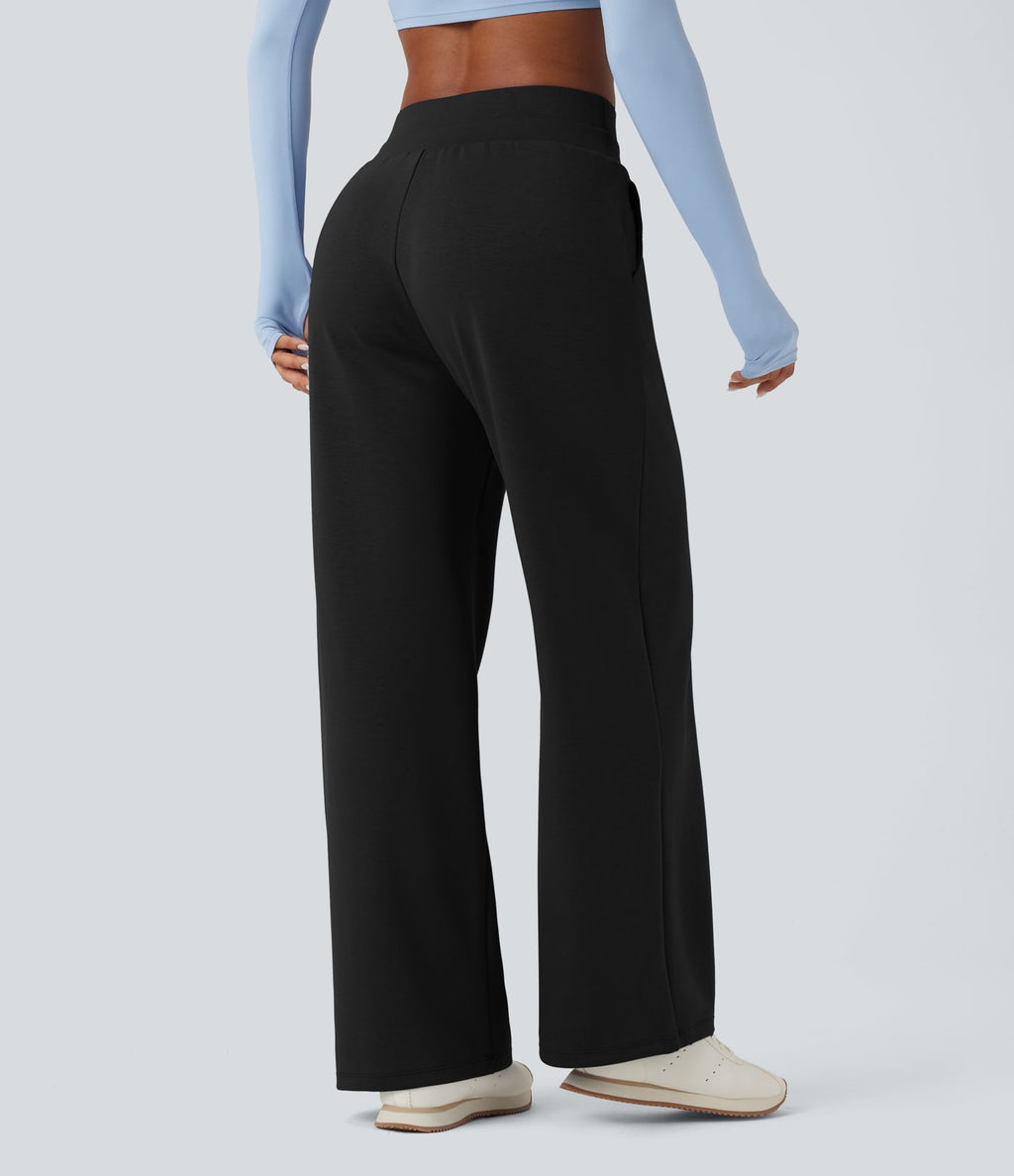 Pantalon de yoga ample taille haute avec poches
