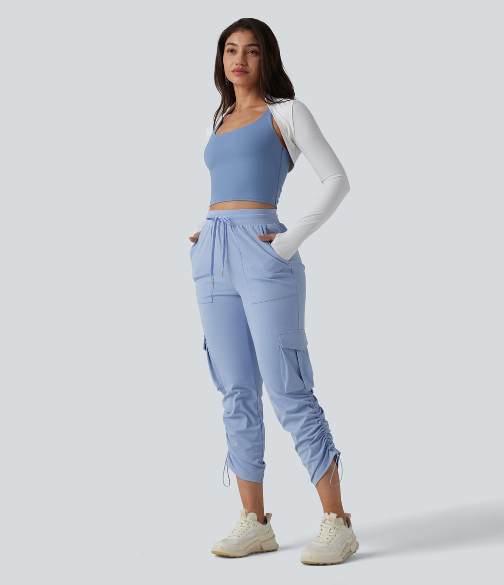 Pantalon cargo de sport SoftlyZero™ Airy taille mi-haute à cordon de serrage, effet frais, avec poches, protection solaire UPF50+