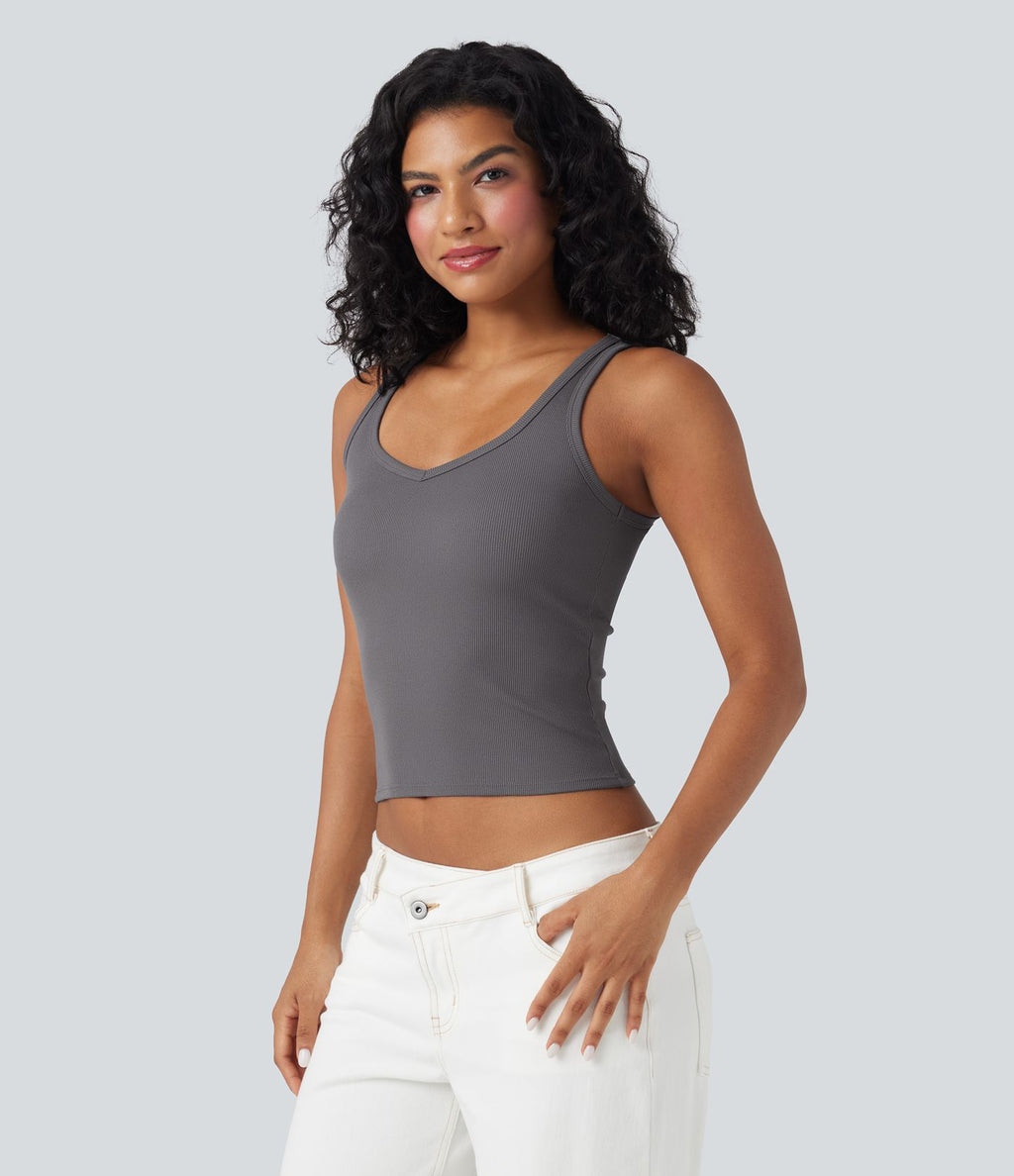Débardeur décontracté côtelé