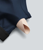 Combishort casual asymétrique manches courtes plissé en nid d'abeille avec poches - Édition Easy Peasy
