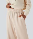 Jogging taille mi-haute coupe droite avec poches